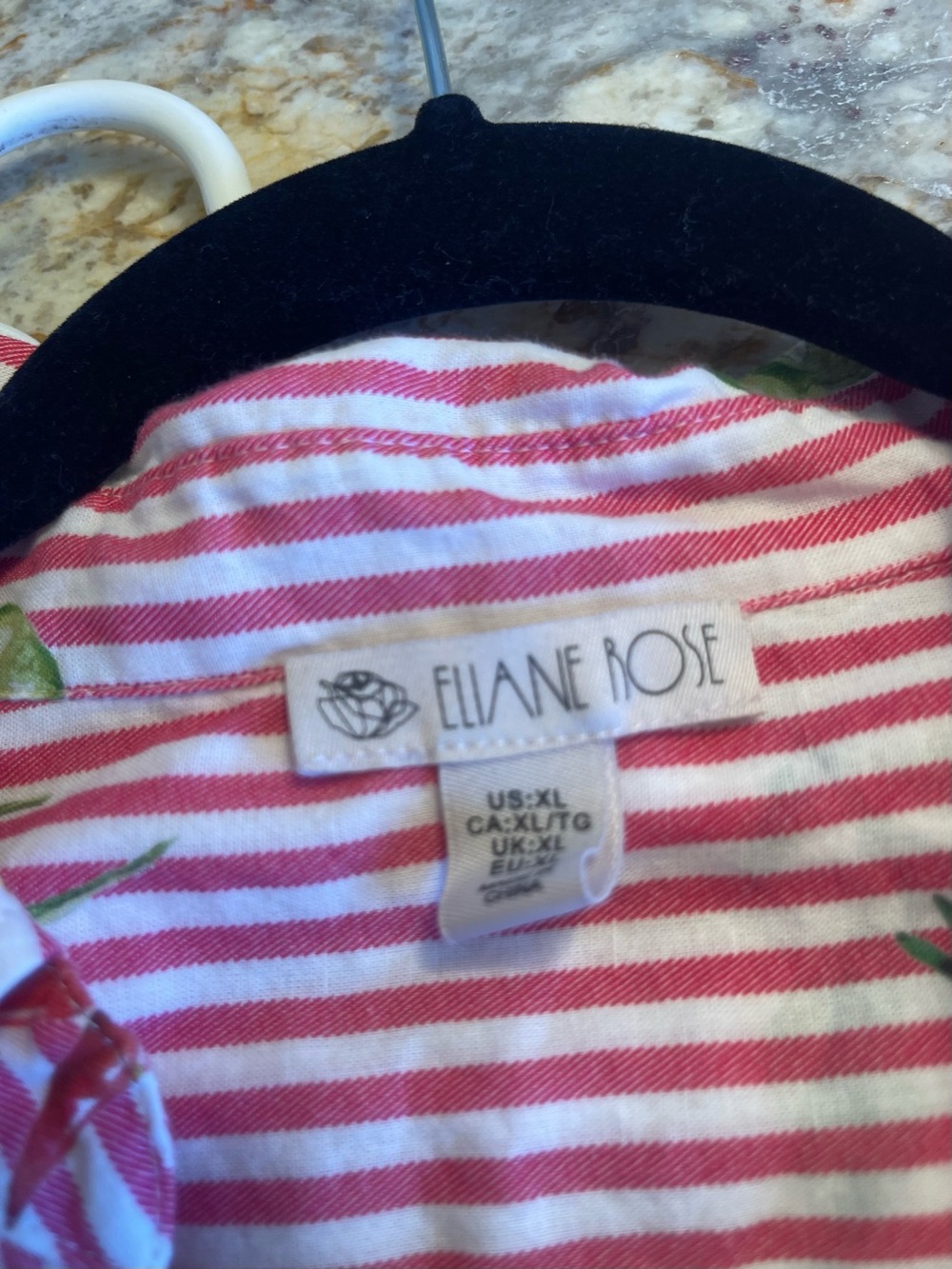 Elaine Rose Women's Pink Striped Button-Down Shirt with Playful Food Prints - Picture 12 of 12